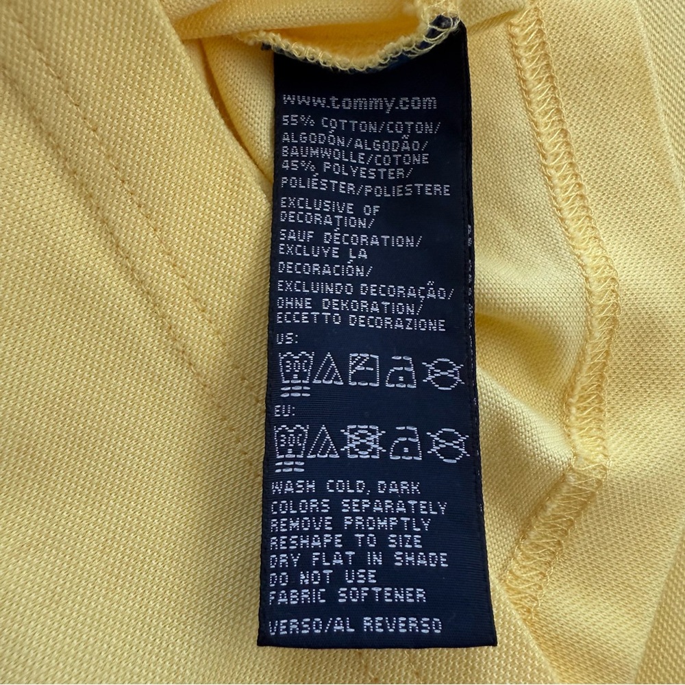 Tommy Hilfiger Golf Polo Shirt Butter Yellow Montauk Downs Hamptons Mens Lrg EUC - Picture 5 of 9